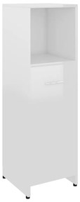 Dulap de baie, alb extralucios, 30 x 30 x 95 cm, PAL