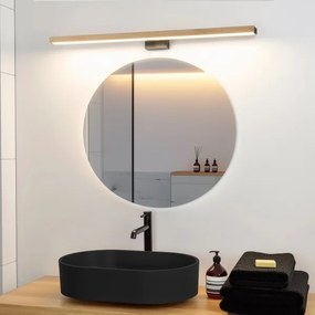 Aplică LED pentru oglindă Brilagi WOODY MIRROR LED/15W/230V IP44 stejar/negru
