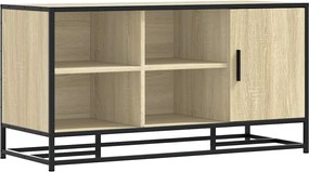 vidaXL Bancă pentru pantofi, stejar Sonoma, lemn prelucrat și metal