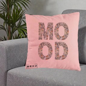 Perna Decorativa MOOD Money Grafic Urban, 40x40 cm, Roz, Husa Detasabila, Perna Inclusa, BEKZ®