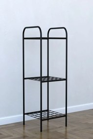 Etajera metal pentru flori 3 rafturi Decor Homs 33 x 100 x 31 cm, negru