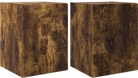 vidaXL Dulap TV de perete 2 pcs Stejar fumuriu 30 x 31 x 40 cm