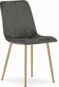 Scaun din catifea Lava grafit gri inchis