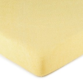 Cearșaf de pat 4Home, din frotir, galben, 90 x 200 cm, 90 x 200 cm
