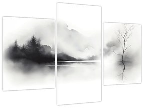 Tablou - pictură cu cerneală de peisaj (90x60 cm)