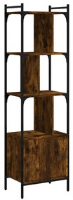 vidaXL Bibliotecă cu ușă stejar fumuriu 44,5x30x154,5 cm lemn compozit