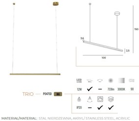 Lustra LED dimabila design modern TRIO auriu periat