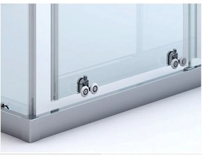 Cabina dus 100x90 cm cu usa culisanta, crom lucios, grosime sticla 5 mm, Sanswiss Ocelia