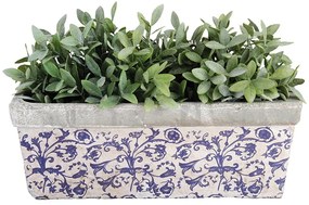 Jardinieră din ceramică Esschert Design, albastru - alb