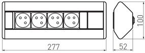 PRIZA DE COLT CU 4 IESIRI, ARGINTIE AE-PBKT4S-80