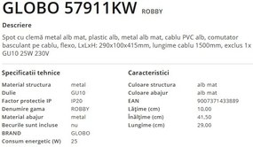 Aplica de perete cu spot directionabil design modern Robby nichel mat