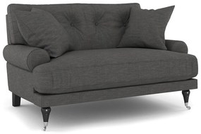 Canapea Seattle E123Numărul de locuri: 2, Gri, 142x100x87cm, Tapiterie, Picioare: Lemn, Role, Metal