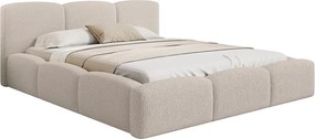 Pat tapițat Marios 180x200 cu ladă depozitare - bej boucle Quelle 03