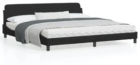 373254 vidaXL Cadru de pat cu tăblie, negru, 200x200 cm, catifea