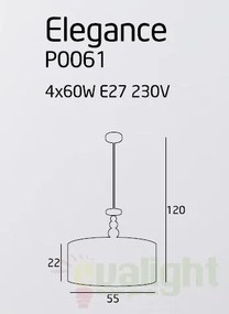 Lustra, Pendul diametru 55cm Elegance P0061 MX