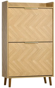 HOMCOM Mobilier pentru pantofi cu 2 uși rabatabile pentru intrare mică living dormitor 70 x 30 x 120 cm | Aosom Romania