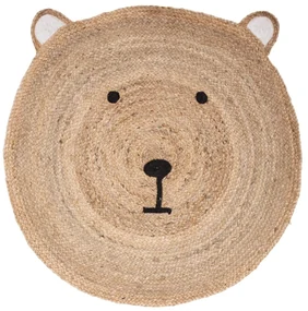 Covor din iuta pentru copii, BEAR HEAD 100 cm