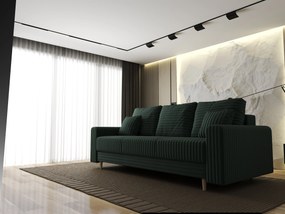 Canapea extensibilă dumonde cu ladă de depozitare si sezut confortabil din spuma high-density, Kronos Ambience Verde 210x100 cm