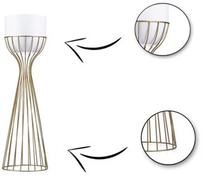 Ghiveci metalic de flori LOFT 56x20 cm auriu/alb