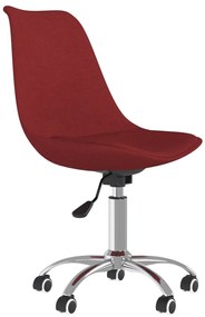 Scaun de birou pivotant, rosu vin, material textil 1, Bordo