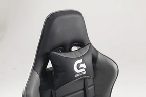 Scaun gaming GENATOR V9, piele perforată, recliner, Negru/Gri