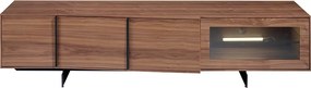 Comoda TV moderna cu design original si iluminat LED Wood