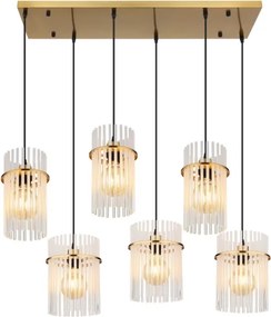 Globo 15698-6HM - Candelabru suspendat pe cablu GORLEY 6xE27/60W/230V auriu