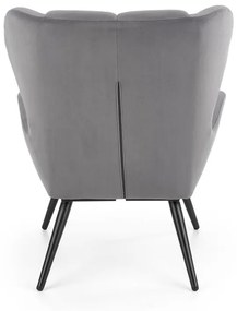 Fotoliu Tyrion velvet gri H91 cm
