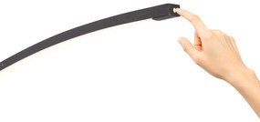 Lampă arcuită modernă neagră, incl. LED cu variator tactil - Arlow
