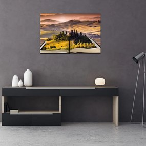 Tablou cu peisaj în carte (90x60 cm)