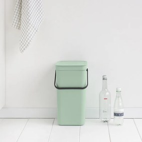 Cos de gunoi colectare selectiva Brabantia Sort&Go 1005517, 16 L, Maner, Montabil pe perete, Verde deschis