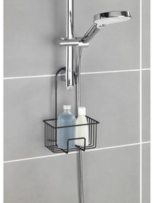 Raft pentru baie negru de agățat din oțel inoxidabil Milito – Wenko