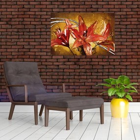 Tablou cu flori de crini (90x60 cm)