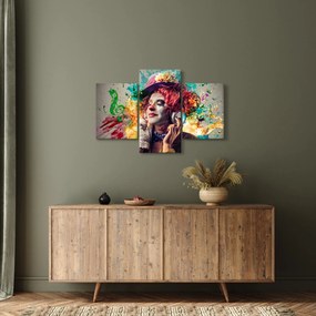 Tablou - Artista cu căști (90x60 cm)