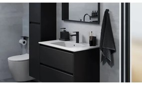 Dulap de baie cu lavoar MOLDE, 80 cm, negru