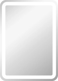 kleankin Oglindă LED, pentru Baie și Machiaj,lumina Reglabilă cu 3 Temperaturi de Culoare, Design anti-aburire, 70x50 cm, Argintiu | Aosom Romania