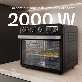 Klarstein Friteuza cu aer cald Air Glaze, 2000 W, 34 litri, fereastră panoramică, incl. set de accesorii