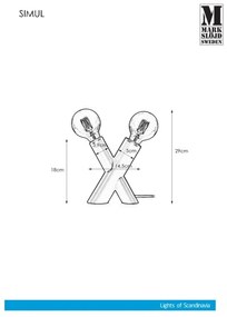 Lampă de masă Markslöjd 108053 SIMUL 1xE27/40W + 1xE14/40W/230V aurie