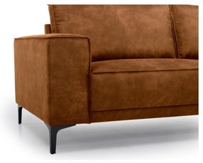 Colțar maro coniac cu tapițerie din imitație de piele (colț pe partea dreaptă) Copenhagen – Scandic