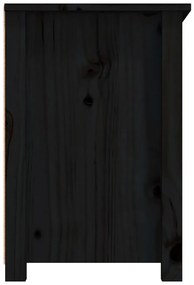 Comoda TV, negru, 79x35x52 cm, lemn masiv de pin 1, Negru