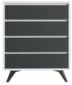 Comodă Suvera White and Anthracite