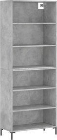 vidaXL Dulap înalt, gri beton, 69,5x32,5x180 cm, lemn compozit