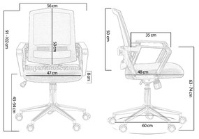 Scaun de birou din mesh reglabil OFF 624M ergonomic