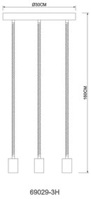 Globo 69029-3H1 - Lustră pe cablu ULLEU 3xE27/60W/230V