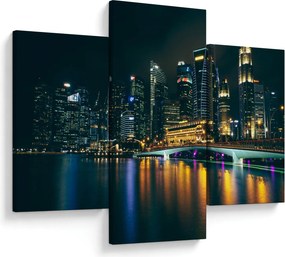Tablou - Singapore noaptea (90x60 cm)