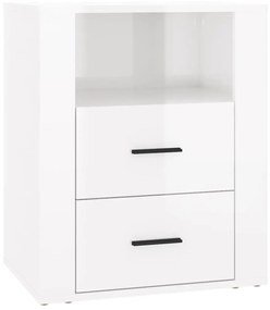 816730 vidaXL Noptieră, alb extralucios, 50x36x60 cm, lemn compozit