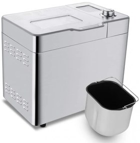 Masina de facut paine Nictemaw Baking Master, 550W, 25 programe, 3 trepte, 500/750/900g, LCD, Start intarziat 13h, Distribuitor automat, Argintiu