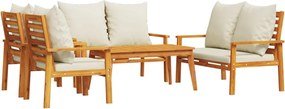 vidaXL Set mobilier de grădină cu perne, 5 buc., lemn masiv acacia