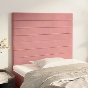 3116513 vidaXL Tăblii de pat, 2 buc, roz, 90x5x78/88 cm, catifea