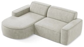 Colțar crem cu tapițerie din chenille (cu colț pe partea stângă/cu șezlong) Omao – Makamii